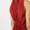 Flödande jumpsuit i envers-satin, röd Flödande jumpsuit i envers-satin, röd
