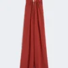 Flödande jumpsuit i envers-satin, röd Flödande jumpsuit i envers-satin, röd