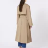 Flödande trenchcoat i bomull och nylon, hasselnötsbrun Flödande trenchcoat i bomull och nylon, hasselnötsbrun