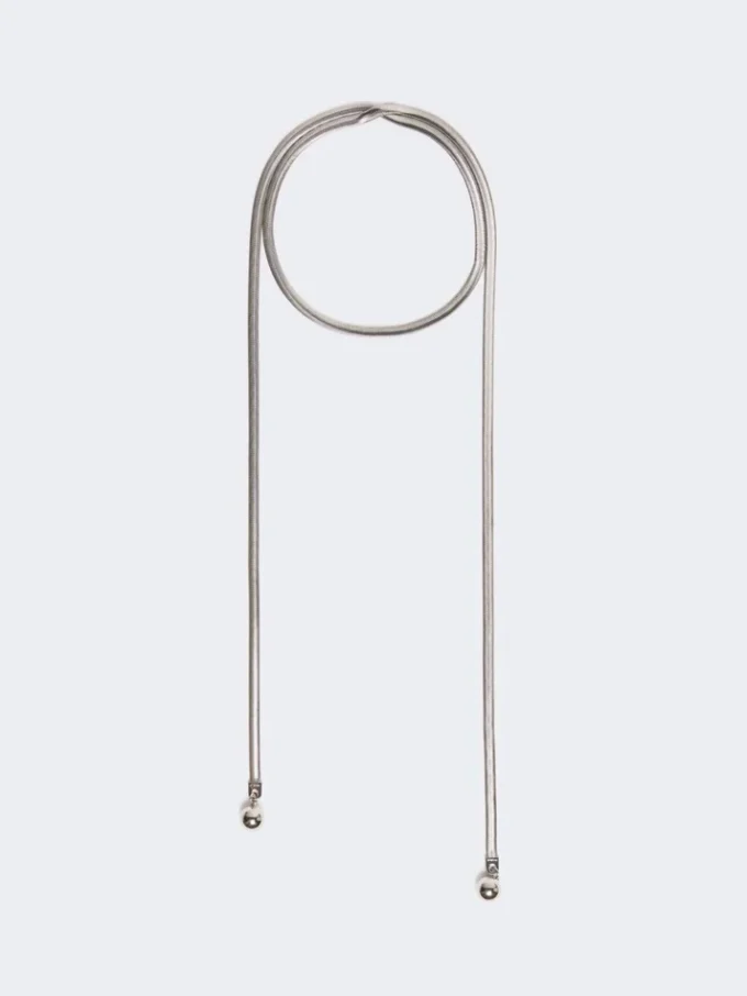Halsband i metall med sfärdetaljer, palladium Halsband i metall med sfärdetaljer, palladium