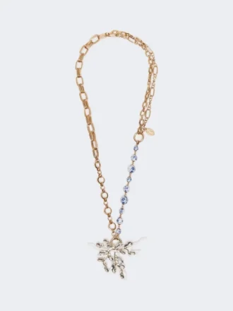 Halsband med kedjor i metall och keramik, guld Halsband med kedjor i metall och keramik, guld