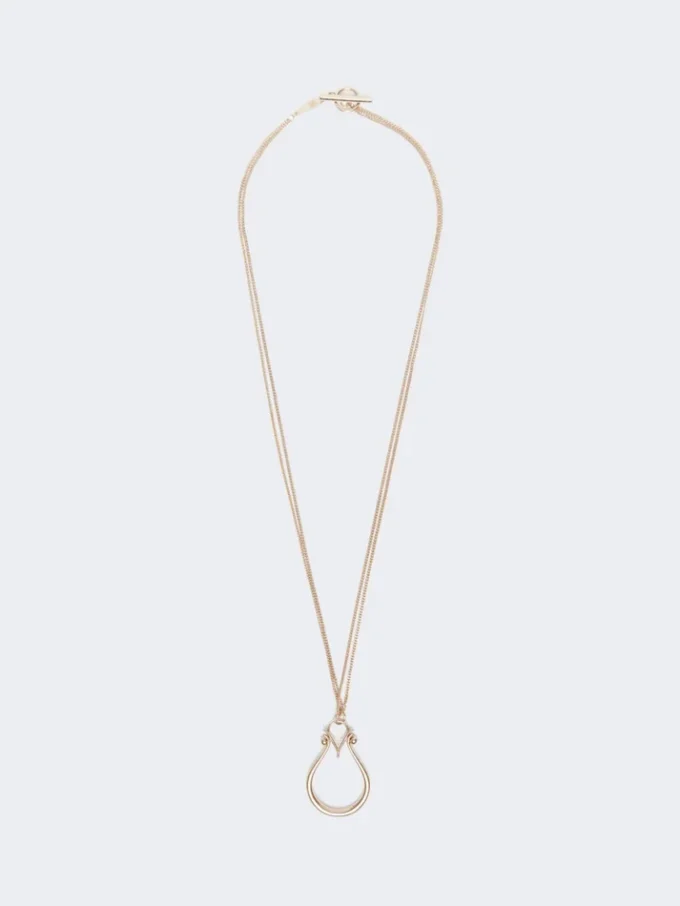 Halsband med monogramhänge, guld Halsband med monogramhänge, guld
