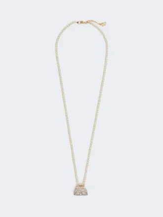 Halsband med Pasticcino-väska som hänge, optiskt vitt Halsband med Pasticcino-väska som hänge, optiskt vitt