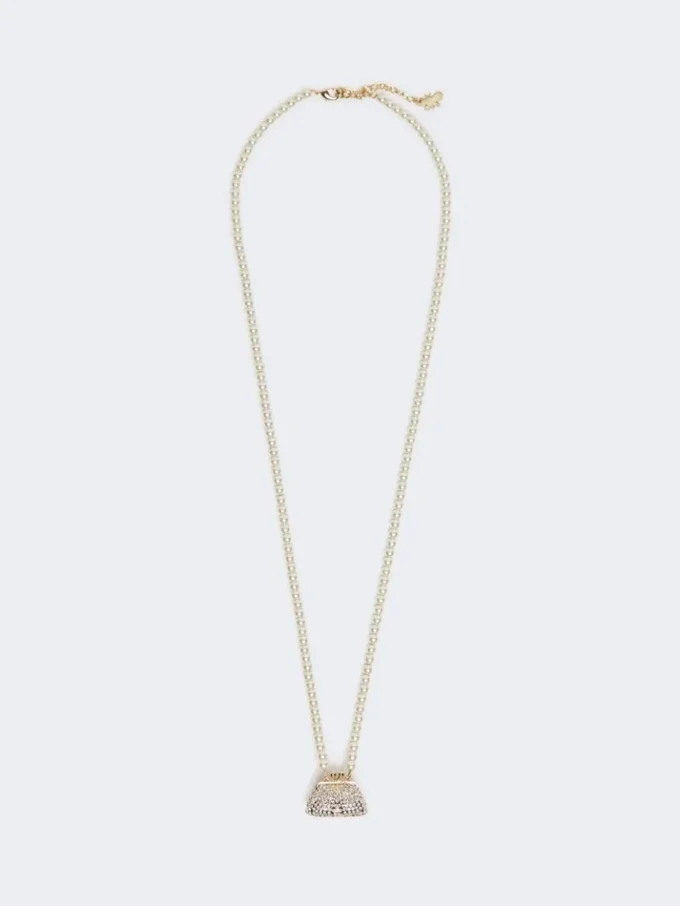 Halsband med Pasticcino-väska som hänge, optiskt vitt Halsband med Pasticcino-väska som hänge, optiskt vitt