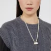 Halsband med Pasticcino-väska som hänge, optiskt vitt Halsband med Pasticcino-väska som hänge, optiskt vitt
