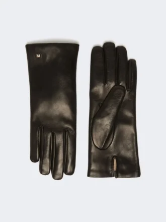 Handskar i nappaläder, svarta