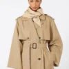 Hatt-foulard i vattenavvisande gabardin, beige Hatt-foulard i vattenavvisande gabardin, beige