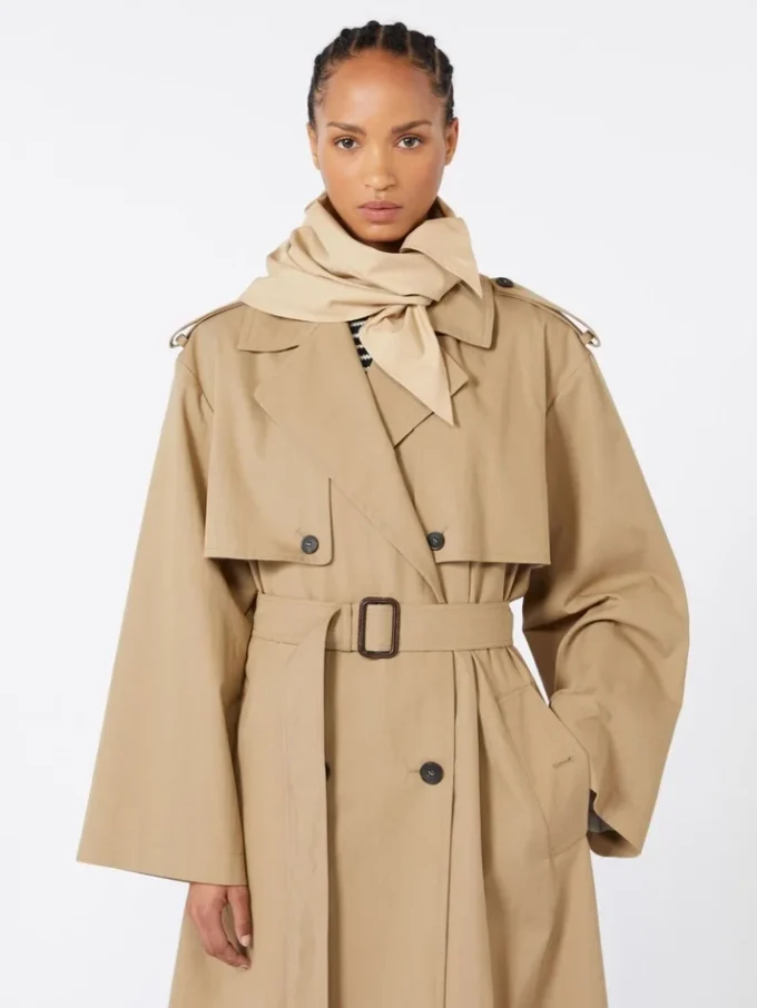 Hatt-foulard i vattenavvisande gabardin, beige Hatt-foulard i vattenavvisande gabardin, beige
