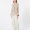 Jacka i bredvävd ull, beige-rosa Jacka i bredvävd ull, beige-rosa