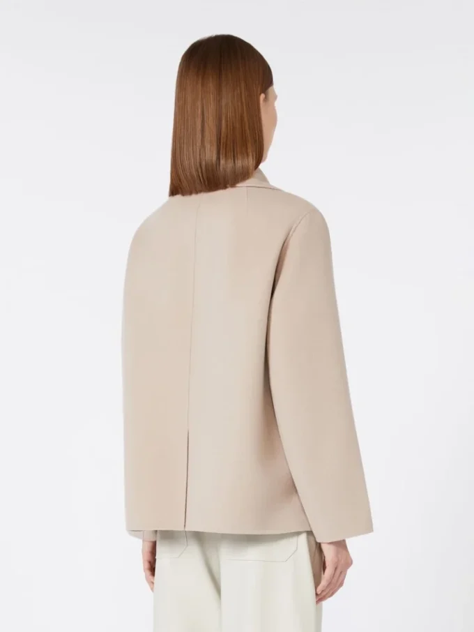 Jacka i bredvävd ull, beige-rosa Jacka i bredvävd ull, beige-rosa