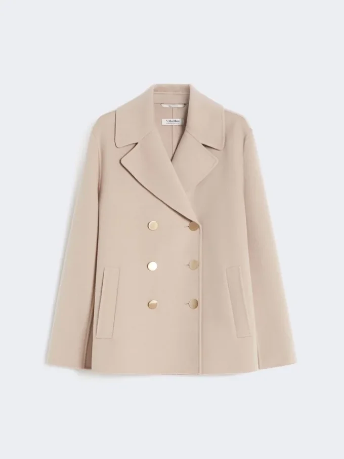 Jacka i bredvävd ull, beige-rosa Jacka i bredvävd ull, beige-rosa