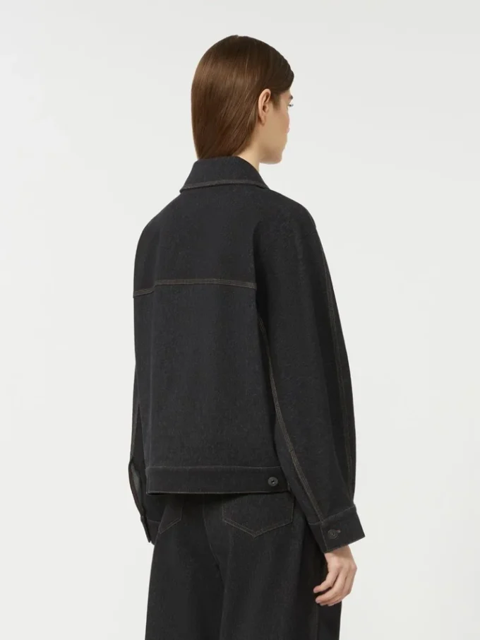 Jacka i denim med jersey-effekt, ultramarin Jacka i denim med jersey-effekt, ultramarin
