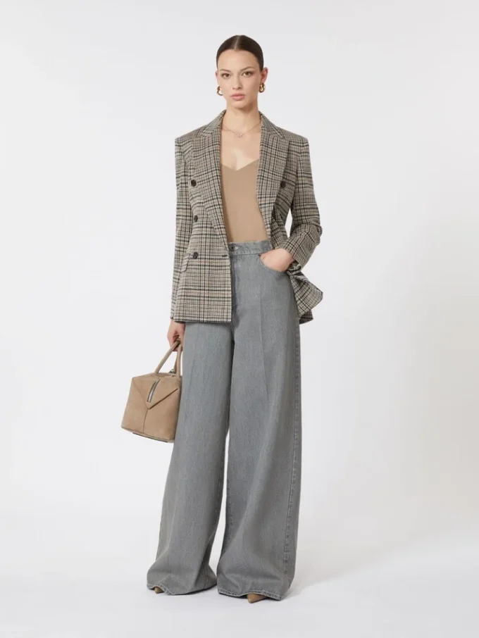 Jacquard-jerseyblazer, svartgrå Jacquard-jerseyblazer, svartgrå