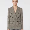 Jacquard-jerseyblazer, svartgrå Jacquard-jerseyblazer, svartgrå