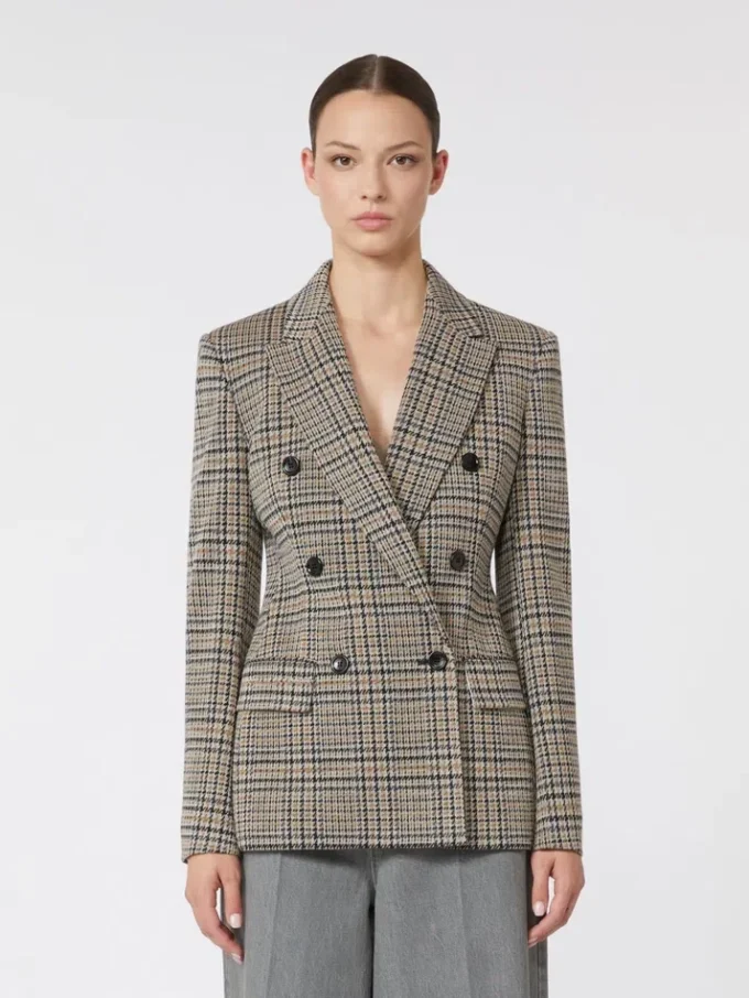 Jacquard-jerseyblazer, svartgrå Jacquard-jerseyblazer, svartgrå