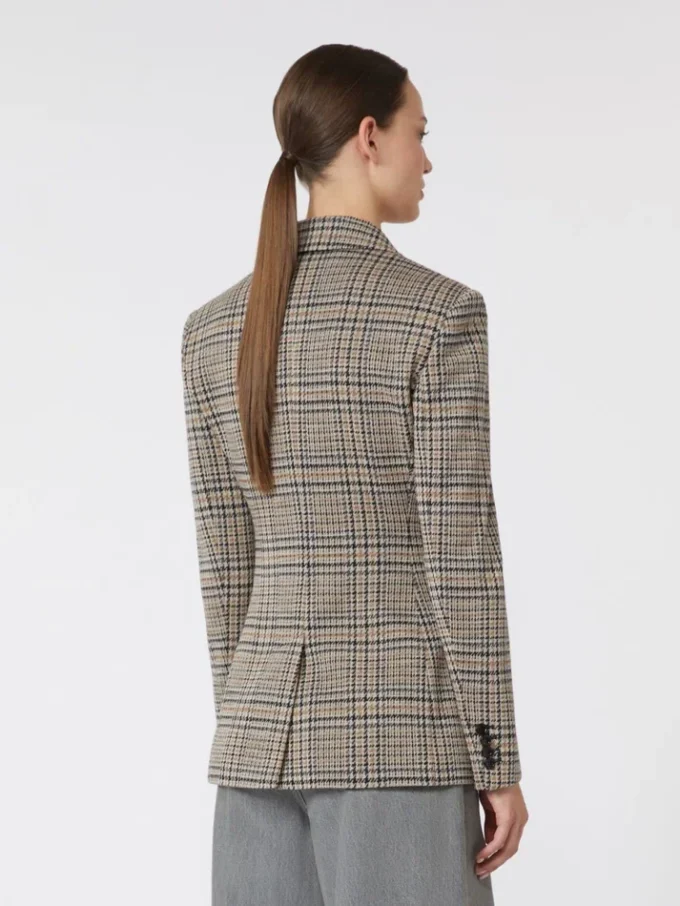Jacquard-jerseyblazer, svartgrå Jacquard-jerseyblazer, svartgrå