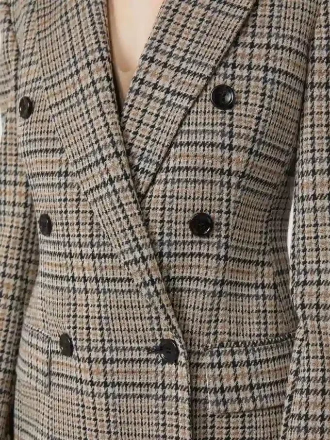 Jacquard-jerseyblazer, svartgrå Jacquard-jerseyblazer, svartgrå
