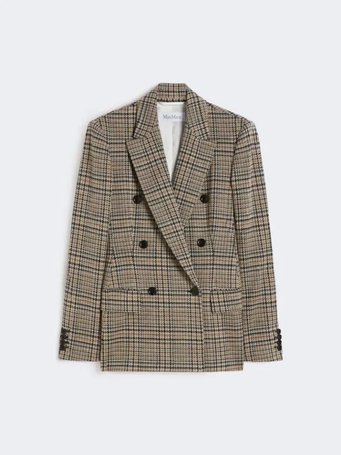 Jacquard-jerseyblazer, svartgrå Jacquard-jerseyblazer, svartgrå