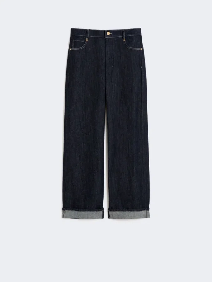 Jeans med uppvikt benslut, ultramarinblå Jeans med uppvikt benslut, ultramarinblå