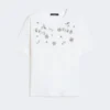 Jersey-T-shirt med tryck och broderier, vit Jersey-T-shirt med tryck och broderier, vit
