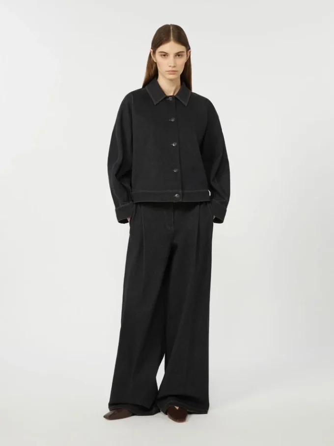 Jacka i denim med jersey-effekt, ultramarin Jacka i denim med jersey-effekt, ultramarin