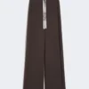 Jerseybyxor med vid passform, chokladbruna Jerseybyxor med vid passform, chokladbruna