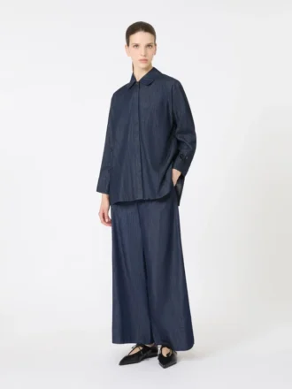 Joggingbyxor i denim, midnattsblå