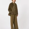 Joggingbyxor i ulltyg, khaki