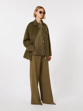 Joggingbyxor i ulltyg, khaki
