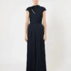 Jumpsuit i Envers-satin, midnattblå Jumpsuit i Envers-satin, midnattblå