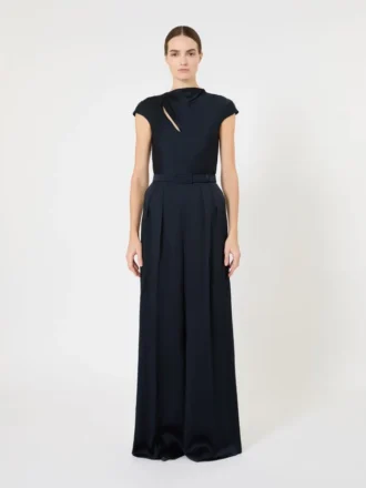 Jumpsuit i Envers-satin, midnattblå