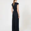 Jumpsuit i Envers-satin, midnattblå Jumpsuit i Envers-satin, midnattblå