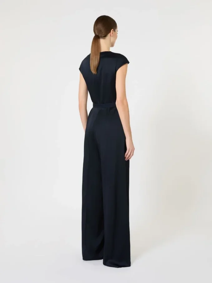 Jumpsuit i Envers-satin, midnattblå Jumpsuit i Envers-satin, midnattblå