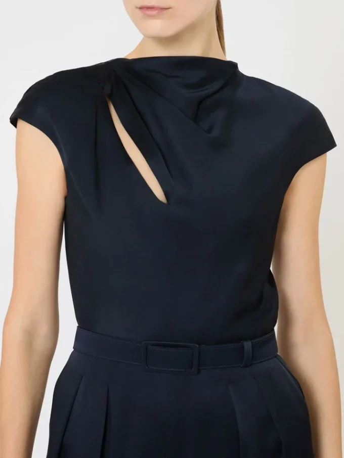 Jumpsuit i Envers-satin, midnattblå Jumpsuit i Envers-satin, midnattblå