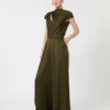 Jumpsuit i Envers-satin, mossgrön Jumpsuit i Envers-satin, mossgrön