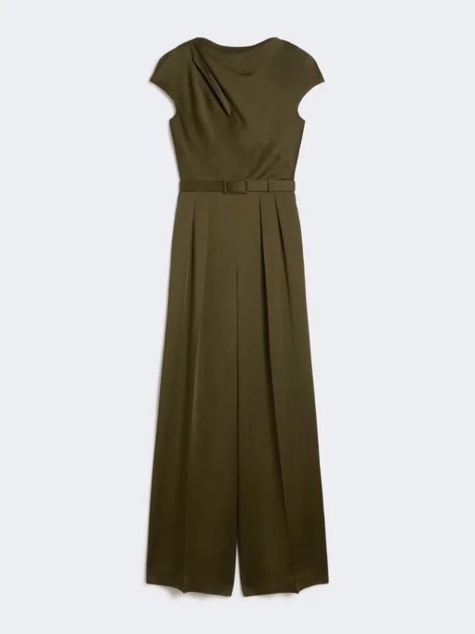 Jumpsuit i Envers-satin, mossgrön Jumpsuit i Envers-satin, mossgrön