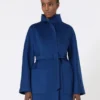 Kamelbrun wrap-kappa, kinesiskt blå Kamelbrun wrap-kappa, kinesiskt blå