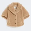 Kappa i teddytyg av alpacka och kashmir med boxig passform, beige Kappa i teddytyg av alpacka och kashmir med boxig passform, beige