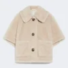 Kappa i teddytyg av alpacka och ull, beige Kappa i teddytyg av alpacka och ull, beige
