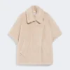 Kappa i teddytyg av alpacka och ull, beige Kappa i teddytyg av alpacka och ull, beige