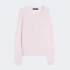 Kashmirtröja med rund hals, rosa