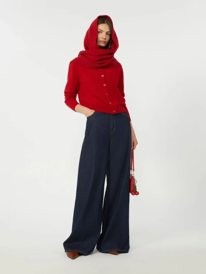 Kofta i ull och kashmir, röd Kofta i ull och kashmir, röd