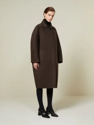Kokongkappa i ull och mohair, brun