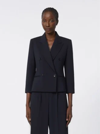 Kort blazer i ulltyg, ultramarin