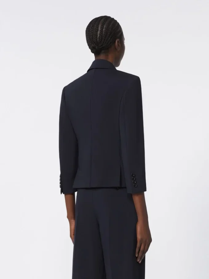 Kort blazer i ulltyg, ultramarin