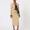 Smal kjol i linne-twill, kamel Smal kjol i linne-twill, kamel