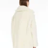 Kort Teddy Bear Icon Coat i alpacka och ull, vit