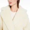 Kort Teddy Bear Icon Coat i alpacka och ull, vit