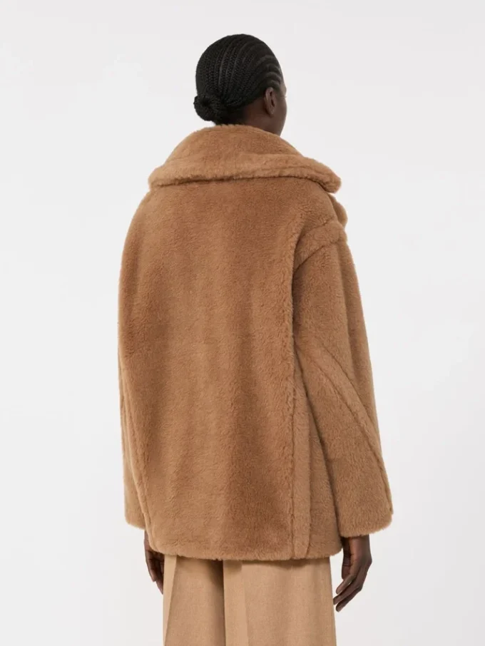Kort Teddy Bear Icon Coat, kamel