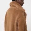 Kort Teddy Bear Icon Coat, kamel